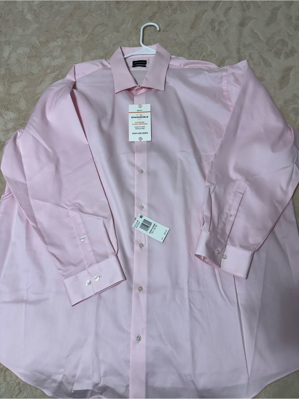 Van Heusen Men's Light Pink Dress Shirt - Long Sleeve